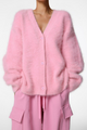 Isaline | Women's Fuzzy V-Neck Button Cardigan