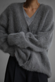 Isaline | Women's Fuzzy V-Neck Button Cardigan