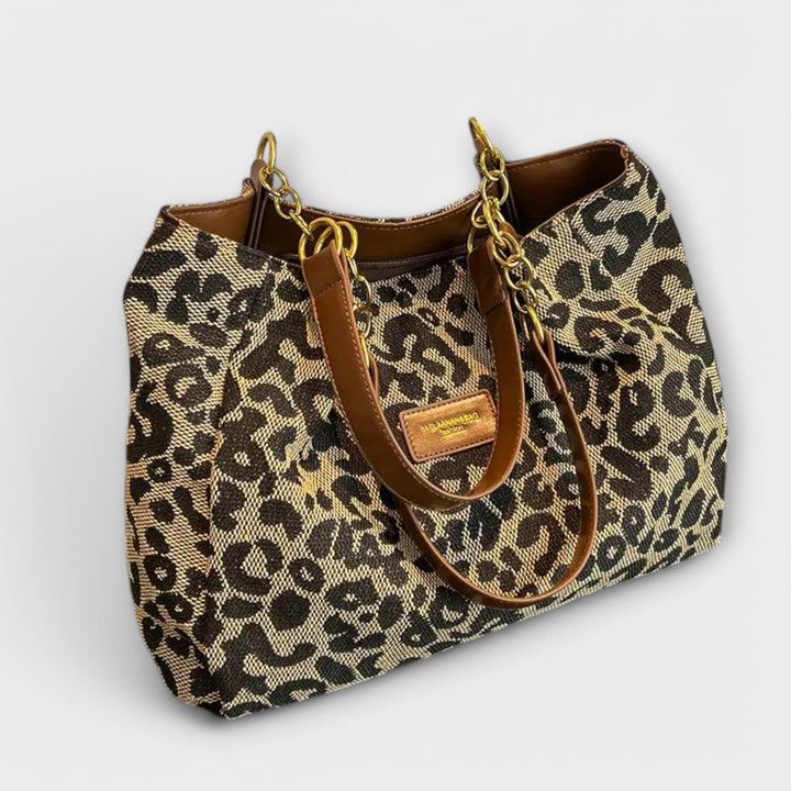 Marguerite-Rose | Women's Leopard Canvas Tote Bag