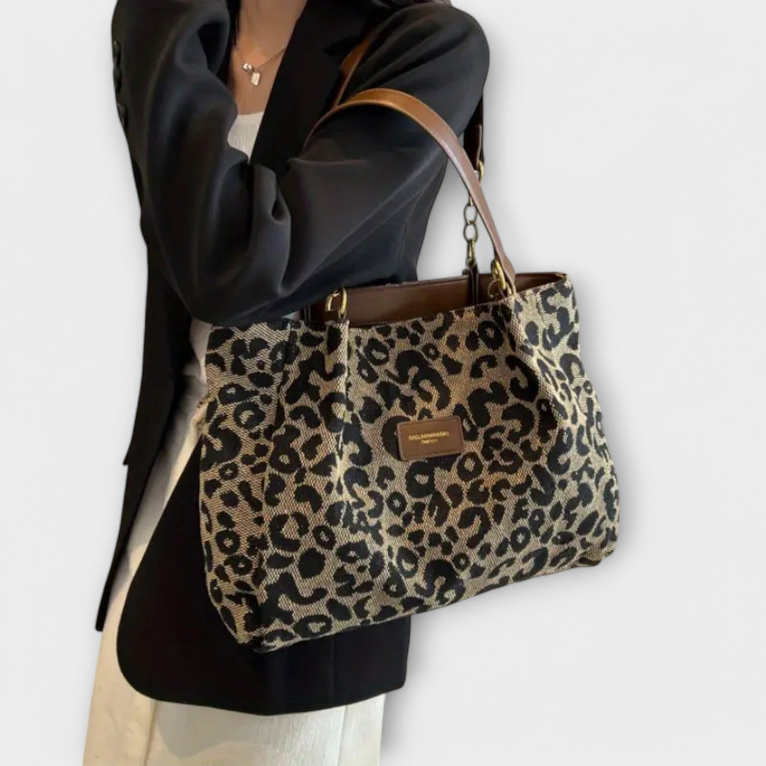 Marguerite-Rose | Women's Leopard Canvas Tote Bag