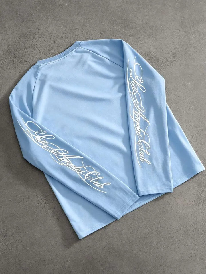 Morwen | Women's Script Print Long-Sleeve Top for Everyday Wear