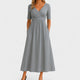 Women's Wrap Pleated V-Neck Midi Dress for Summer — view 1