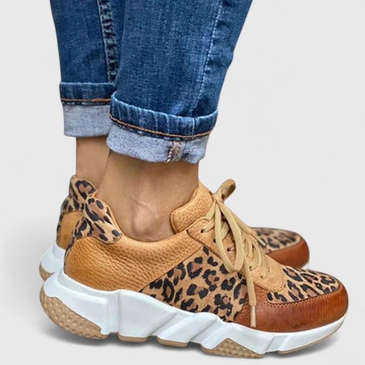 Women's Arch-Support Cushioned Sneakers for All-Day Wear in Leopard — view 1