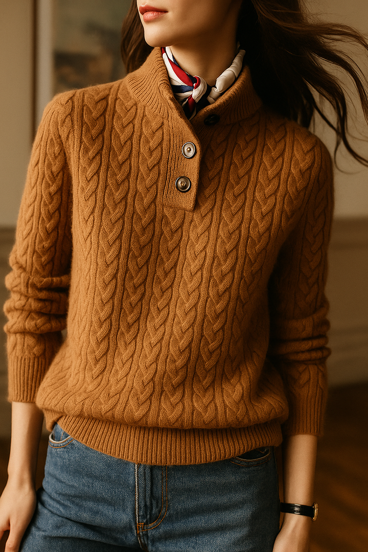 Nathalia | Women's Button-Up Cable Knit Sweater