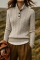 Nathalia | Women's Button-Up Cable Knit Sweater