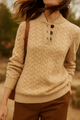 Nathalia | Women's Button-Up Cable Knit Sweater