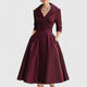 Women's Wrap Relaxed-Fit V-Neck Three-Quarter-Sleeve Midi Dress for Special Occasions — view 3