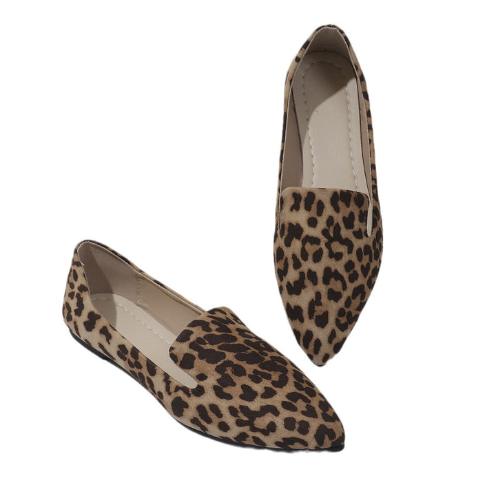 Kitty | Women's Leopard Print Pointed Slip-On Flats
