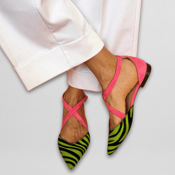 Women's Cushioned Lightweight Cross-Strap Strappy Ballet Flats for Commuting — view 2