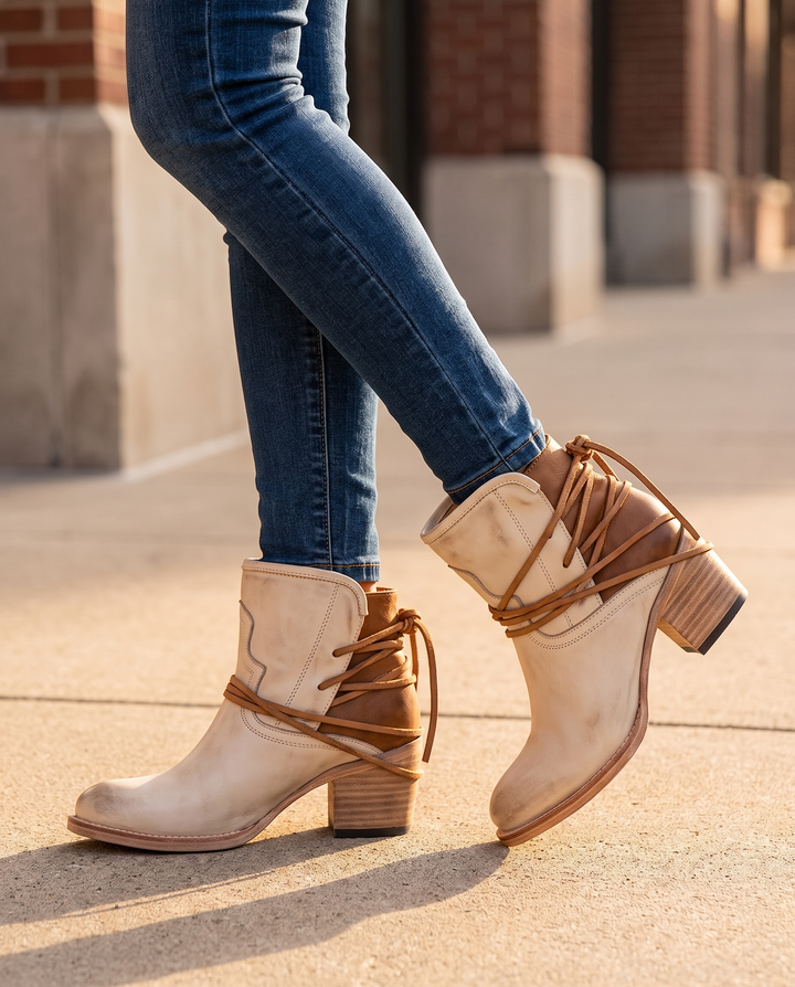Wilhelmine | Women's Lace-Up Boots for All-Day Wear - worn on the street