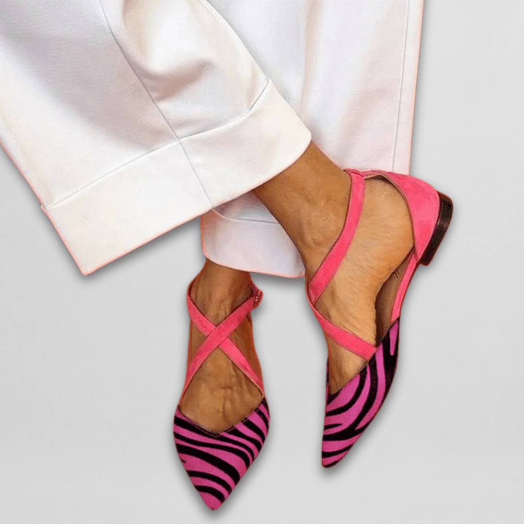 Women's Cushioned Lightweight Cross-Strap Strappy Ballet Flats for Commuting — view 3