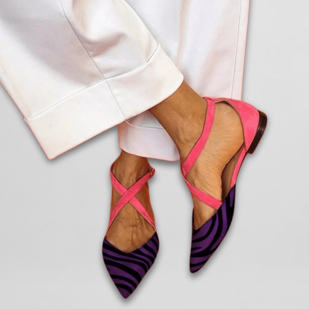 Women's Cushioned Lightweight Cross-Strap Strappy Ballet Flats for Commuting — view 5