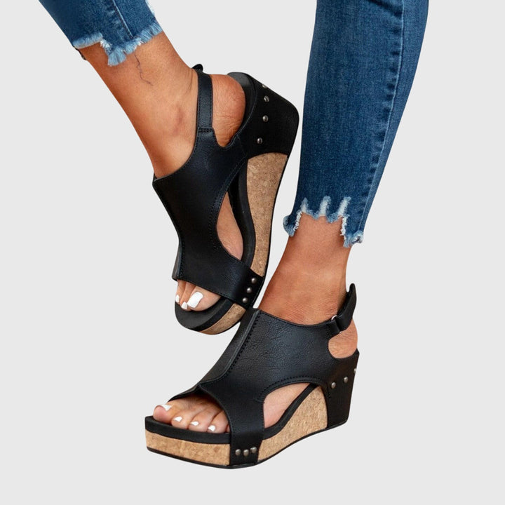 Women's Orthopedic Cushioned Wedge Buckle Sandals for Walking — view 7