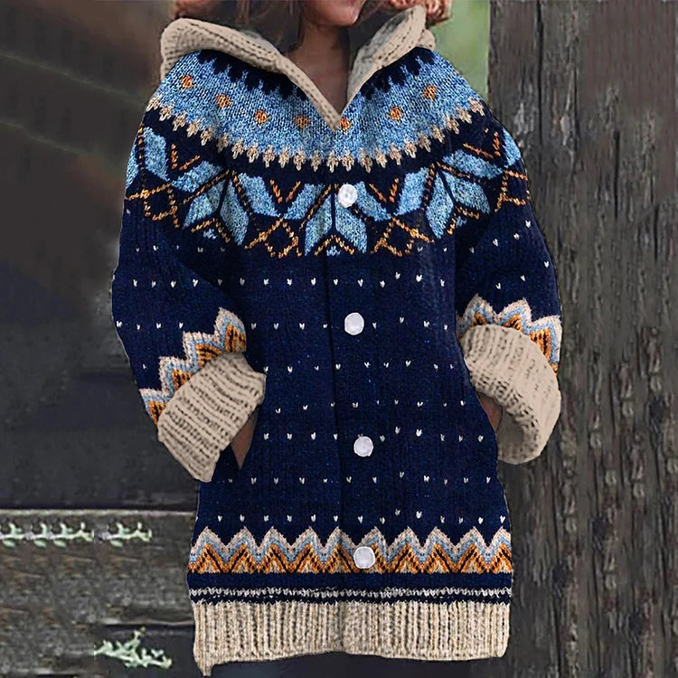 Alondra | Women's Nordic Hooded Knit Cardigan