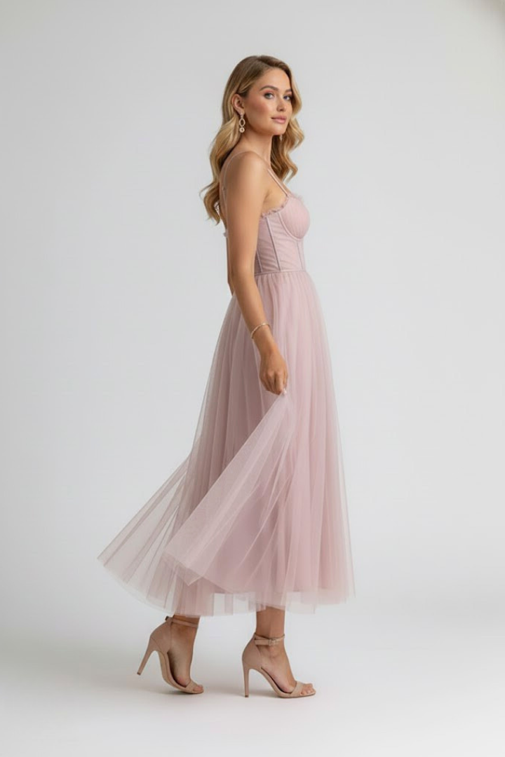 Tüllkleid für Damen mit Herzausschnitt – Festliches Abend- & Partykleid