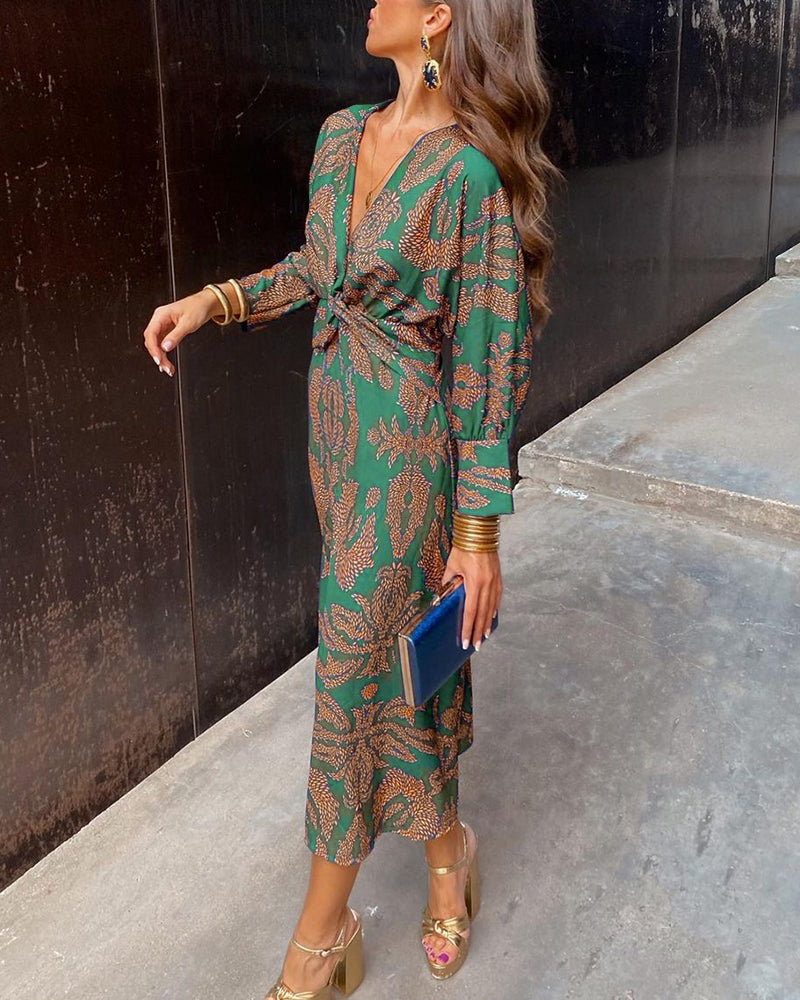Women's A-Line V-Neck Maxi Dress for Wedding Guests — view 2