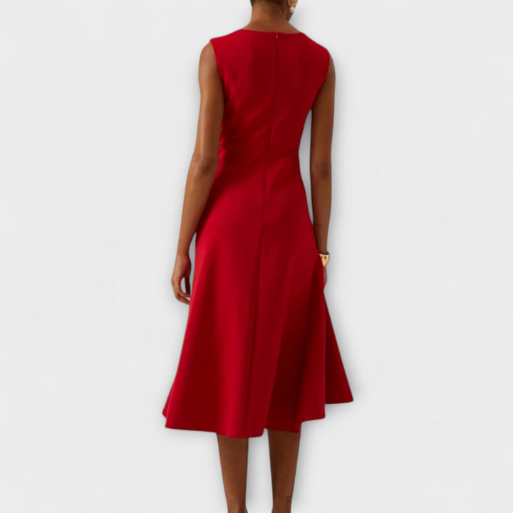 Women's Asymmetric Sleeveless Midi Dress for Evening Wear — view 2