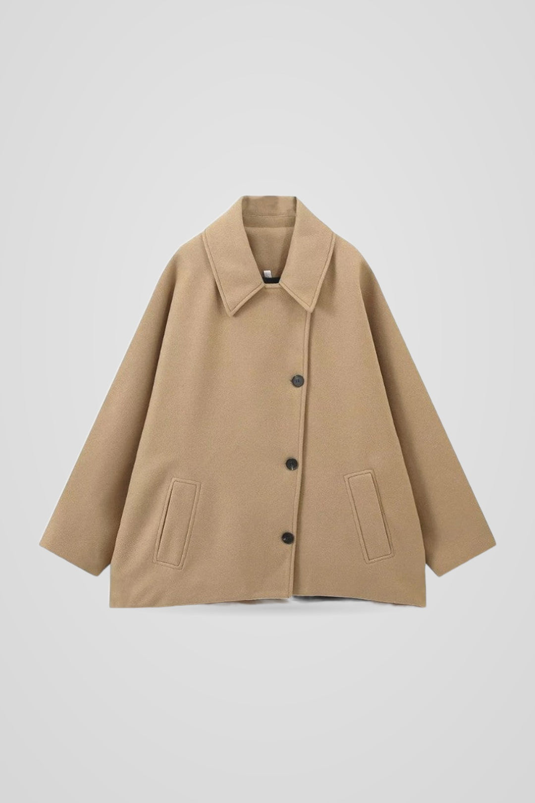 Genevieve | Women's Longline Oversized Coat for Cold Weather in Beige