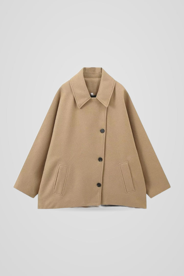 Genevieve | Women's Longline Oversized Coat for Cold Weather in Beige