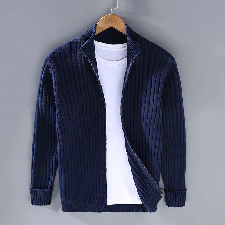 Wilhelmine | Women's Ribbed Jumper for Everyday Wear in Navy Blue