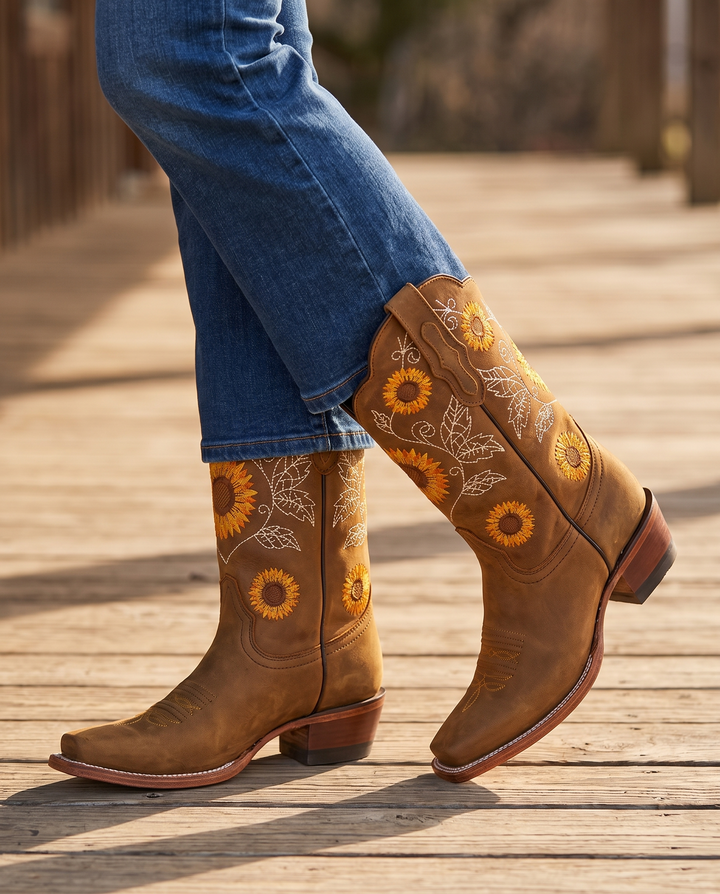 Isabella | Women's Embroidered Western Boots - worn on the street