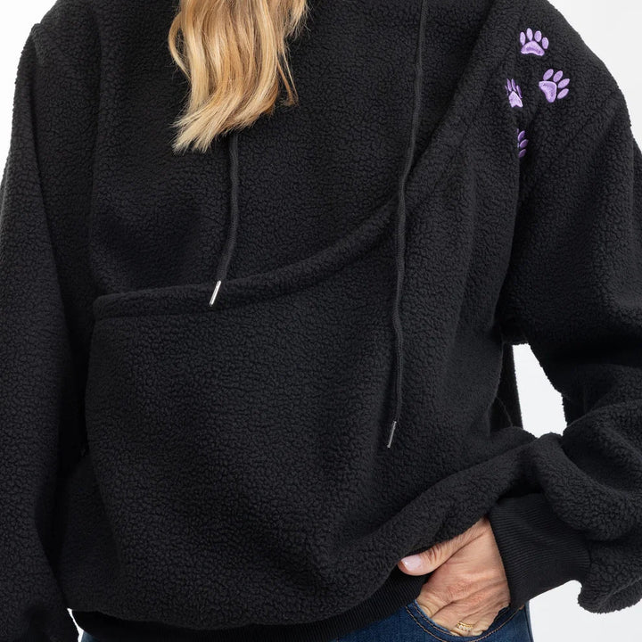 Marisabel | Women's Fleece Pet Sling Hoodie with Front Pocket