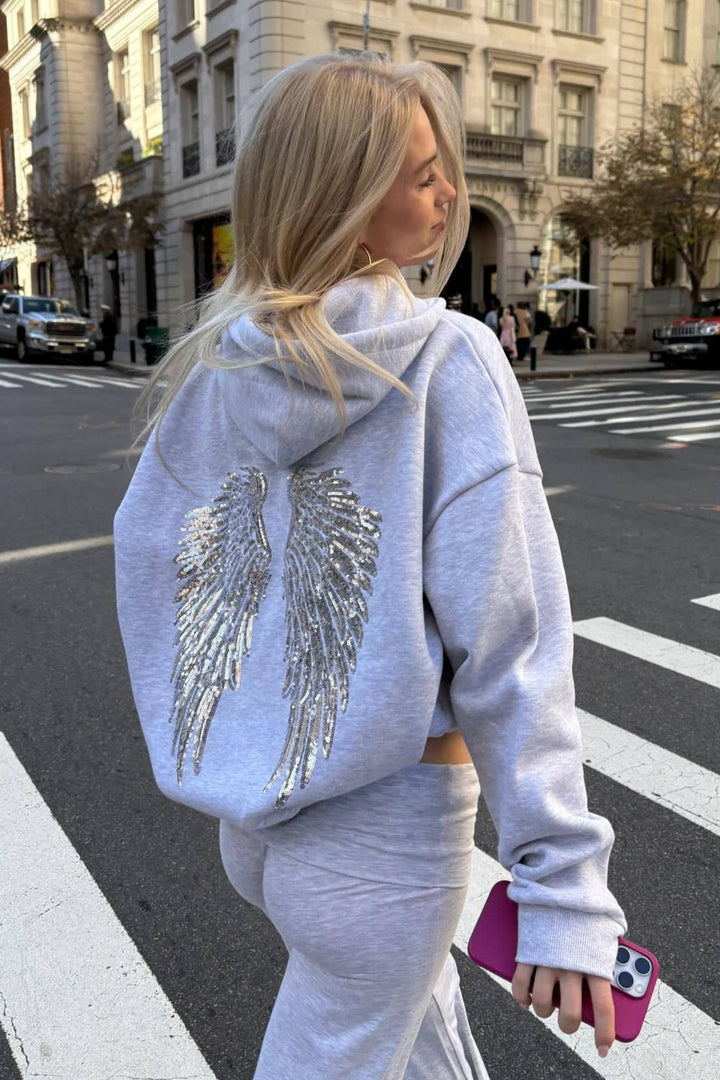 Odetta | Women's Sequin Wing Oversized Hoodie