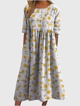 Women's Relaxed-Fit Flowy Midi Dress for Formal Occasions — view 7