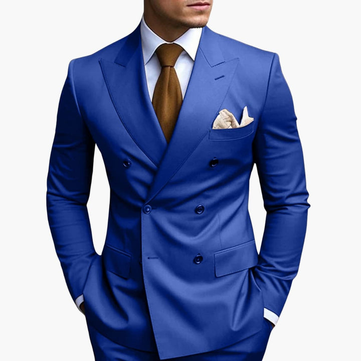 Herren-Anzug zweireihig – Tailliertes Set mit Reverskragen-Blazer & Hose für Hochzeit & Business