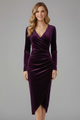 Septima | Women’s Midi Dress with V Neckline and Long Sleeves