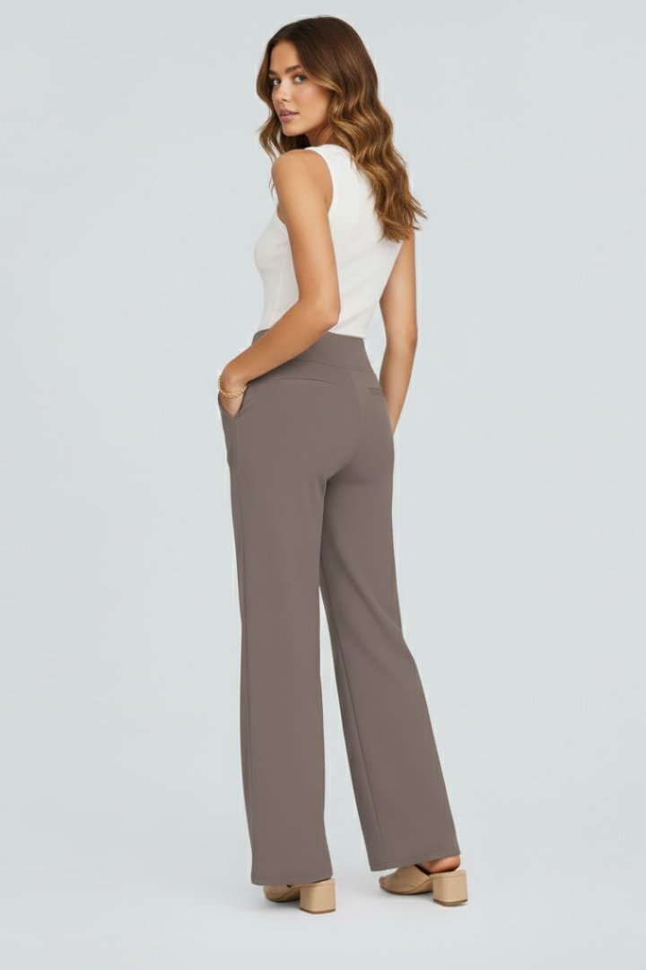 Dorinda | Women’s Wide-Leg Trousers with High Waist and Side Pockets