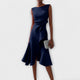Women's Asymmetric Sleeveless Midi Dress for Evening Wear — view 3