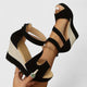Women's Orthopedic Cushioned Wedge Elastic-Panel Sandals for Summer in Black — view 2