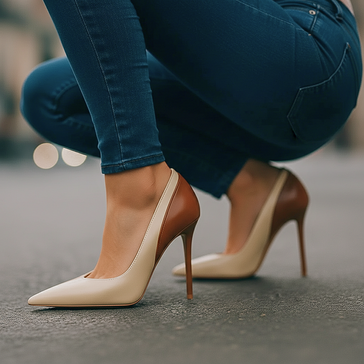 Lowena Two-Tone Pointed-Toe Stiletto Pumps - image 7