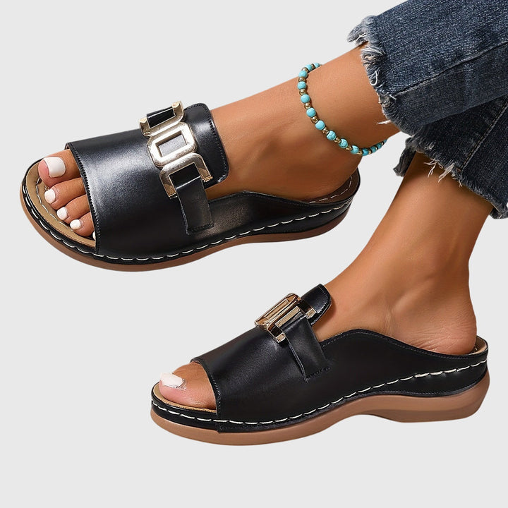 Women's Orthopedic Cushioned Slip-On Buckle Sandals for Sunny Days — view 8