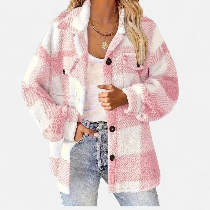 Klementine | Women's Checkered Plush Winter Jacket