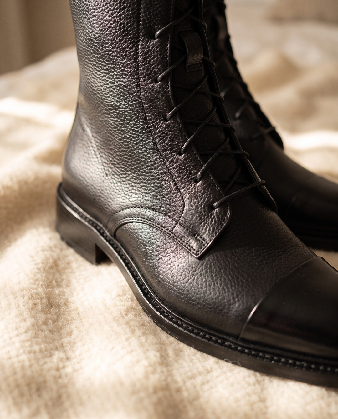 Yalena | Women's Lace-Up Ankle Boots - material detail