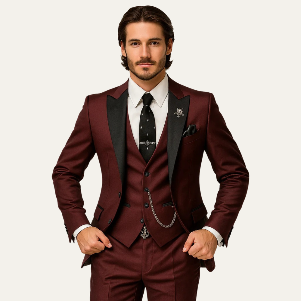 Valentin | Men's Three-Piece Suit with Waistcoat