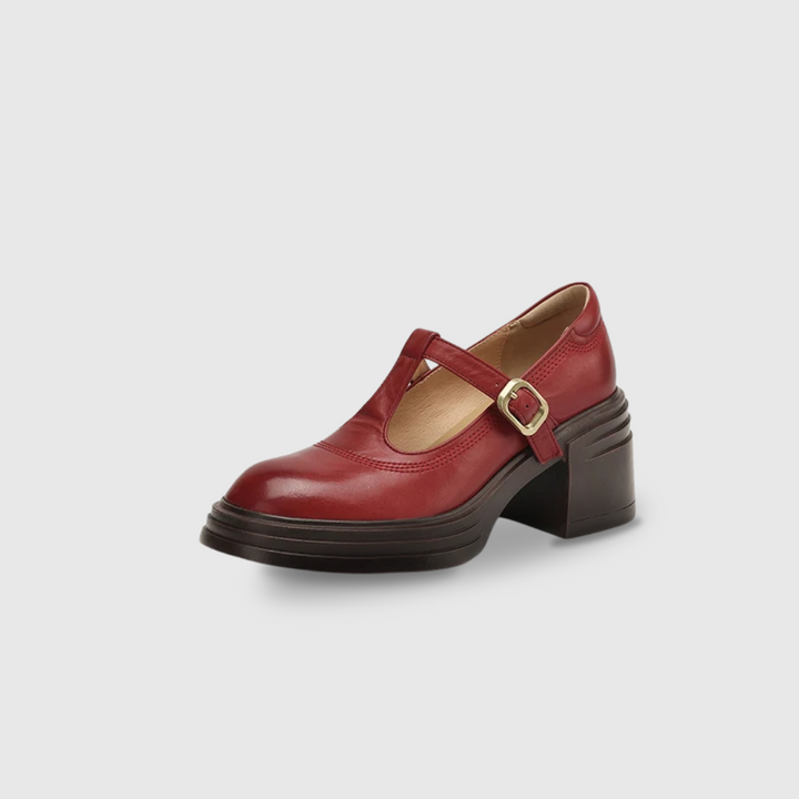 Floriane Chunky Block-Heel Mary Jane Pumps with T-Strap - image 6
