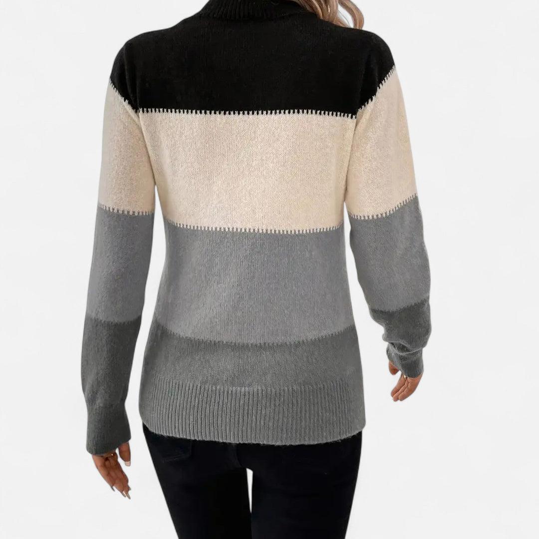 Charlene | Women's Striped Knit Crew Neck Sweater