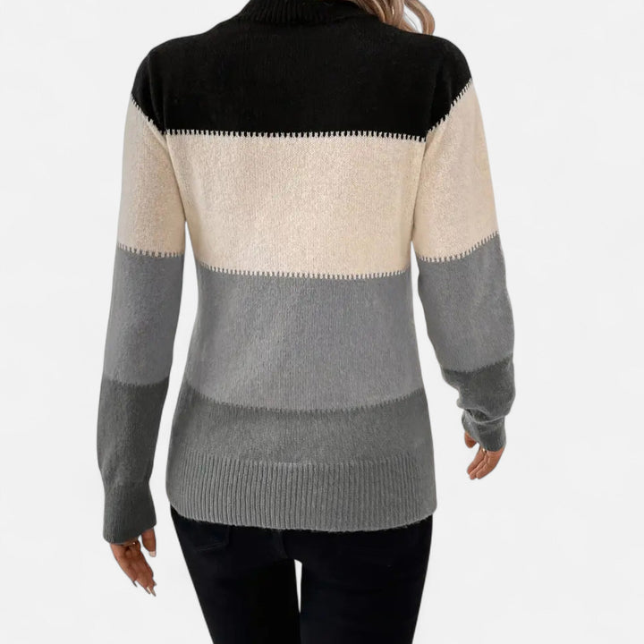 Charlene | Women's Striped Knit Crew Neck Sweater