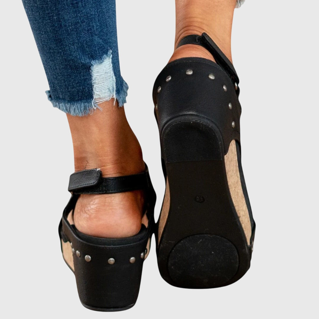 Women's Orthopedic Cushioned Wedge Buckle Sandals for Walking — view 8