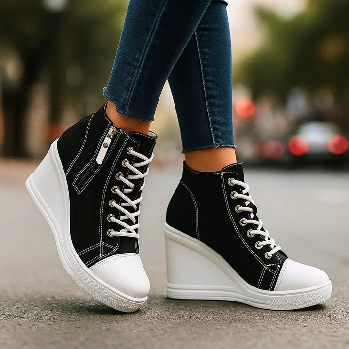 Jade | Women's Lace-Up Platform Wedge Sneakers image 4