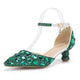 Rosabelle | Women's Rhinestone Pointed-Toe Ankle Strap Pumps
