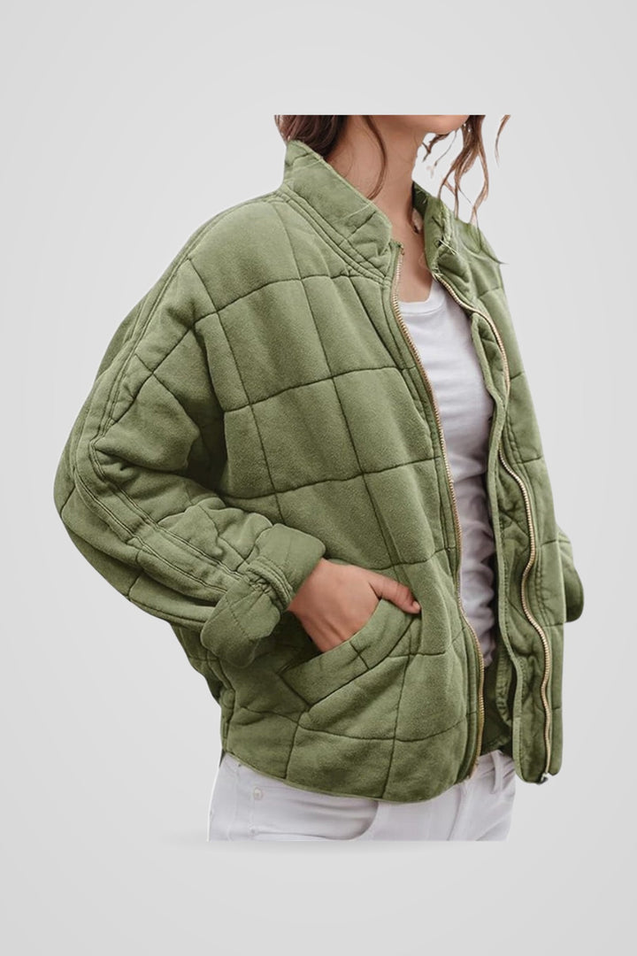 Bellamy | Women's Zip-Front Oversized Padded Jacket for Everyday Wear in Sage