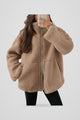 Halina | Women's Oversized Zip-Front Coat for Fall and Winter in Khaki