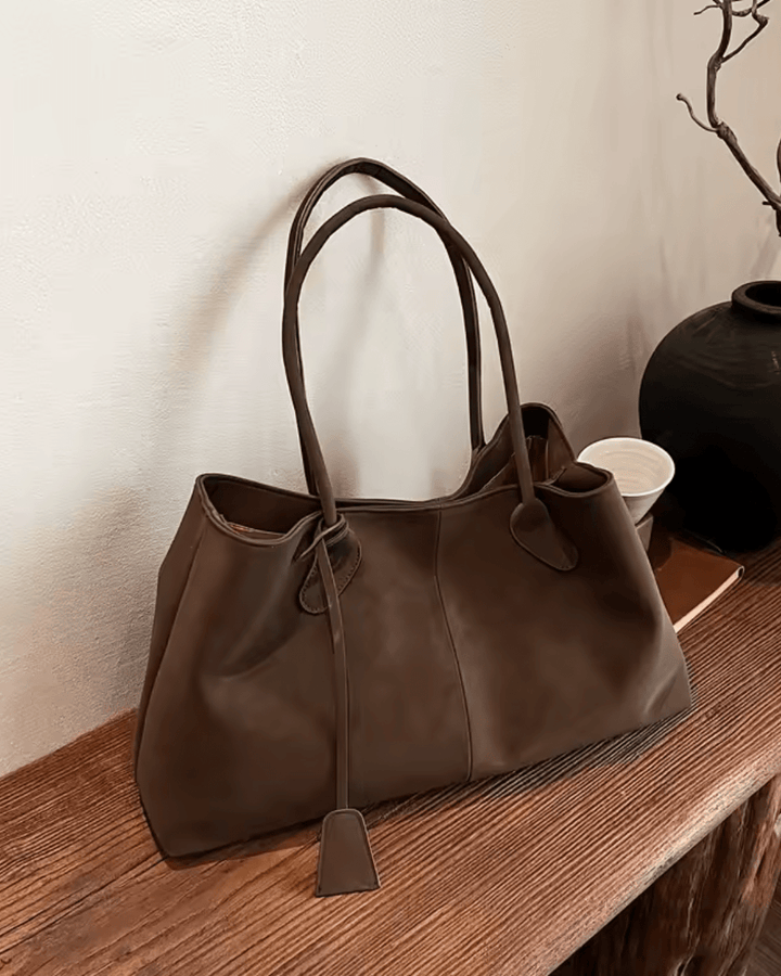 Nola | Women's Faux Leather Slim Large Tote Bag