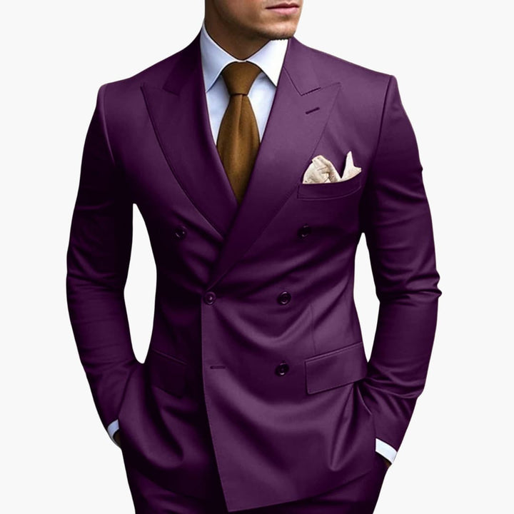 Herren-Anzug zweireihig – Tailliertes Set mit Reverskragen-Blazer & Hose für Hochzeit & Business