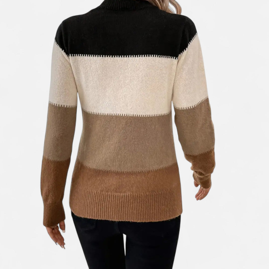 Charlene | Women's Striped Knit Crew Neck Sweater