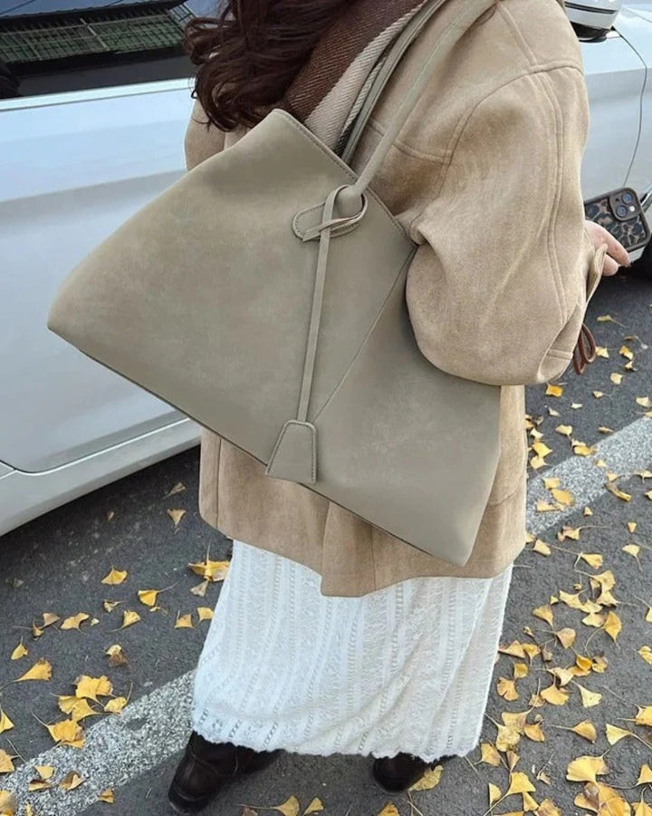 Nola | Women's Faux Leather Slim Large Tote Bag